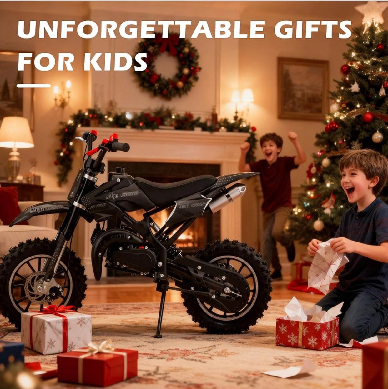 50cc Dirt Bike, 2 Stroke Gas Mini Bike for Kids 8-14