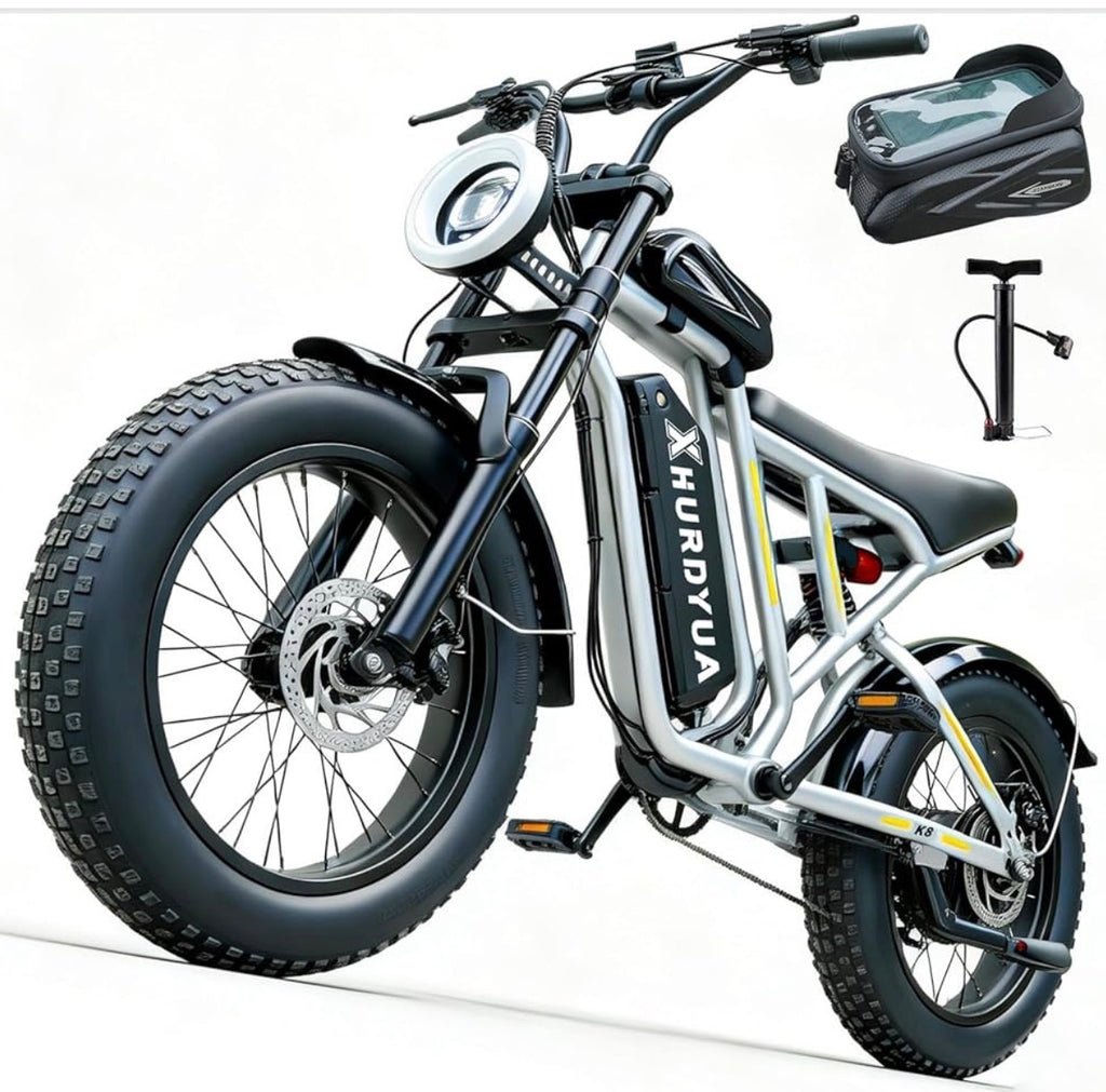 Electric Bike for Adults,1500W Peak Motor&33MPH Electric Dirt Bike，48V 20AH Battery, 70Max Miles,Dual Suspension Ebikes for Adults, 20" Fat Tire E Bike