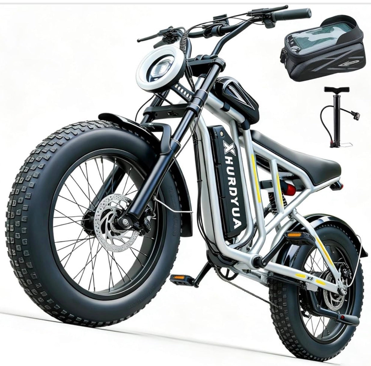 Electric Bike for Adults,1500W Peak Motor&33MPH Electric Dirt Bike，48V 20AH Battery, 70Max Miles,Dual Suspension Ebikes for Adults, 20" Fat Tire E Bike